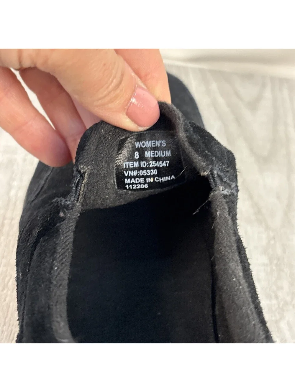 LL Bean Women's Suede Slip-On Moc Shoes Black Size 8